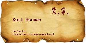 Kuti Herman névjegykártya